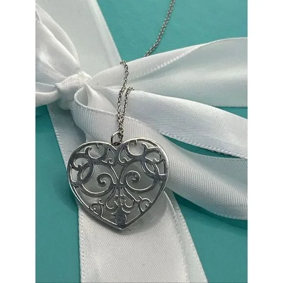 Tiffany & Co. Sterling Silver Enchant Heart Necklace - 20” - Picture 13 of 16